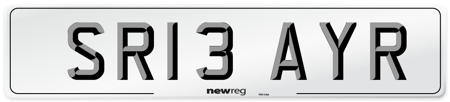 SR13 AYR Number Plate from New Reg